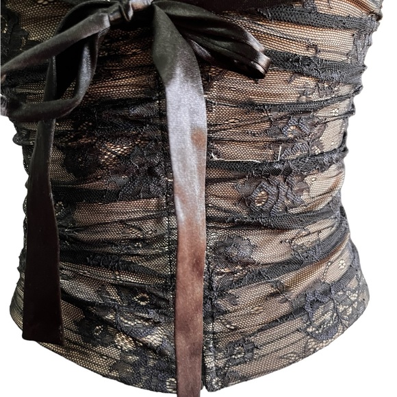 Lulus Black Lace Bustier Top, Size Small - Picture 3 of 9